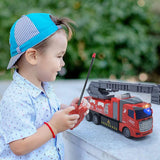 TD® Voiture d'échelle de pompiers Jouet télécommandé pour enfants Camion de pompiers Camion de pompiers avec lumières