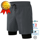 Pantalons de sport Faux shorts de fitness deux pièces pour hommes Pantalons d'entraînement de basket-ball hauts ajustés Panta