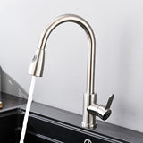 TD® 304 robinet coulissant en acier inoxydable dessin cuisine robinet d'eau chaude et froide peut faire pivoter le robinet d'évier