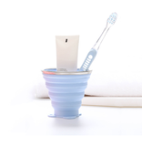 TD® Tasse à eau Portable Voyage Bleu Pliant Snack Tasse Sports En Plein Air Bain De Bouche Brossage Tasse Avec Couvercle Rétractable