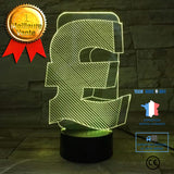 TD® Lampe optique poser décoratif tactile 7 couleur illusion optique modèle livre sterling faible consommation câble USB 3 piles AAA