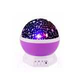 TD® Projecteur LED étoile lune veilleuse ciel rotatif à piles veilleuse lampe pour enfants enfants bébé chambre (violet)