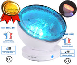 TD® Lampe Projecteur LED, Veilleuse Projecteur Vagues Océan avec télécommande, Minuterie/ 8 Modes de Couleur/ 6 Sons de Musique, Pou