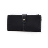 TD® Portefeuille Long  Noir / Femmes Pochette Porte-monnaie Sac à Main Double Fermeture Zip / Bouton à Pression /en Faux Cuir