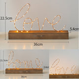TD® Décoration lumineuse pour la maison salon bureau chambre anniversaire mariage LOVE lumières lecture design lettres fer forgé pil