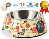 TD® gamelle chien chat pour voyage inoxydable antiderapante portable anti debordement design bol metal assiette animaux de compagnie