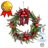 TD® Noël PE guirlande cornes tenture murale fenêtre rotin cercle pomme de pin porte décoration suspendue guirlande de Noël