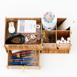 Support de stockage Stockage de bureau en bois créatif et support de classement  fichiers Boîte porte-stylo Papeterie pour ét