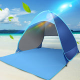 TD® Tente de plage double bleue 1 seconde vitesse automatique ouverte en plein air plage ombre camping camping