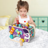 TD® Grand jouet de hamster mammouth en bois pour enfants jouet multifonctionnel puzzle jouet de frappe jouet de coordination œil-mai