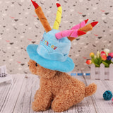 TD® Chapeau Anniversaire Animaux Chien Chat de Compagnie Fête Vêtement Costume Bougies Rigolos Evenement Accessoire Couleur Bleu