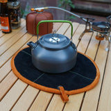 TD® Gants anti-brûlure en plein air double usage rond isolation pot pad camping portable pique-nique en cuir four gants de cuisson