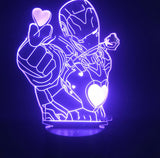 TD® Veilleuse   3D Lumières 3D Amour Votre Style Super Héros Que L'Amour Figure Nuit Lumière Led Vision 7 Couleur Chambre Parti Bure