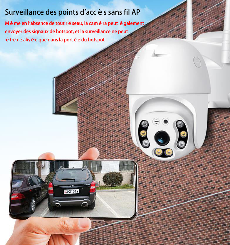 TD® Camera Surveillance Wifi Extérieure 1080P Couleur IP360° Etanche IP65 sécurité IP sans Fil capteur Alerte d'activité Vision Noct