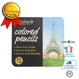 Ensemble de crayons étudiants professionnels crayons peints à la main huileux 72 couleurs crayons de couleur boîte en fer bla