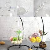 TD® Vase décoration design en verre transparent fer forgé mariage bureau en pot créatif suspendu boule cadeau ornements fleurs origi