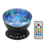 TD® Lampe de Projection à LED Veilleuse Ocean avec Télécommande Lampe à Poser avec 7 Couleurs de Lumière Musique Noir -LAV