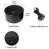 TD® Lampe optique poser décoratif tactile 7 couleurs illusion optique - modèle dent -  faible consommation câble USB ou 3 piles AAA