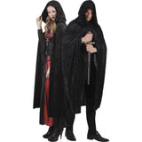 TD® Cape Noire Aspect Velours 170 cm Adultes Halloween /(Taille Unique) Capuche Nettoyage Facile Bonne Qualité Cosplay