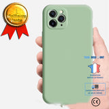 TD® Étui pour téléphone portable en silicone liquide à trou fin iPhone12 Housse de protection tout compris pour la peau
