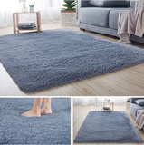 TD® GOGOLOVING Tapis de Salon Shaggy 200 x 300cm Gris Argent