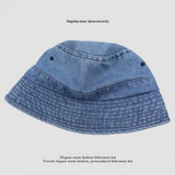 TD® Chapeau de pêcheur femme version coréenne de ins net rouge mode vieux chapeau de bassin décontracté bleu mendiant chapeau de sea