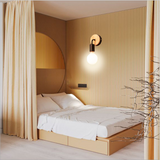 TD® Petite lampe murale en bois Lampe Murale Moderne Simple blanc Lampe Industrielle en Bois Appliques Murales Decoration de la mais