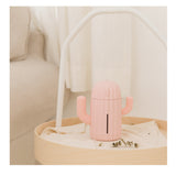 TD® Mini humidificateur de bureau LED veilleuse maison chambre créative nouveau chargement de cactus