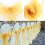 TD® Lot 100 pcs rubans en Organza - Déco Housse de chaise nœuds rubans- Déco Mariage Fête- Cérémonie Anniversaire 18 x 275 cm (Or)