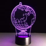 TD® Veilleuse 3D Terre Globe Led 7 Changement De Couleur Flash Light Table Chevet Bébé Sommeil Nuit Lampe Nouveauté Enfant Enfant De