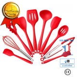 TD® Silicone Cuisine Ustensiles de cuisine Ensemble de 10pc haut de gamme résistant à la chaleur de cuisson outil