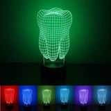 TD® Lampe optique poser décoratif tactile 7 couleurs illusion optique - modèle dent -  faible consommation câble USB ou 3 piles AAA