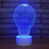 TD® Lampe optique poser décoratif tactile 7 couleurs illusion optique - modèle ampoule - faible consommation câble USB 3 piles AAA