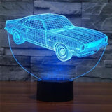 TD® Lampe optique poser décoratif tactile 7 couleurs illusion optique - modèle voiture - faible consommation câble USB ou 3 piles AA