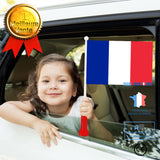 TD® Tenant le drapeau français Drapeau français triangulaire à manivelle Petit drapeau rouge tenant le drapeau rectangulaire extérie