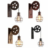 TD® UNI Applique Murale Intérieur Vintage Rétro Lampe Poulie Rouille 2pcs