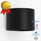 TD® Applique Murale ORBIS LED Up/Down Lampe Murale Moderne Design pr Chambre Salon Escalier Couloir - Noir
