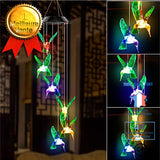 TD® Carillon à vent Solaire Colibris LED Lumière Changeant de Couleur Lampe Solaire Oiseau-mouche pour Jardin Patio Porch Mobile