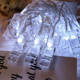 TD® 20 LEDs Clips Photo Guirlande Lumineuse, LED Photo Clips Lumière Chaînes décoration pour Photos, Fête, Mariage (Blanc Chaud)
