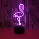TD® Nouveau Flamingo 3D Night Light Colorful Touch Tactile Télécommande Cadeau Usb Maison Atmosphère 3D Petite Lampe De Table