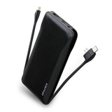 TD® Banque d'alimentation 10000mAh à charge rapide, batterie lithium-ion polymère, câble de charge intégré
