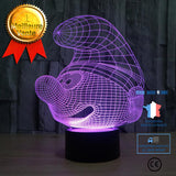 TD® Cadeau de Noël pour enfants 3D Les Schtroumpfs en forme Night Light LED 7 couleurs changent lampe de bureau Chambre Décoration C