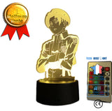 TD® 3D Illusion Lampe Led Veilleuse Anime Attaque Sur Titan Capitaine Levi Ackerman Figure Lampe 7 Couleurs Tactile Lampe de Chevet.
