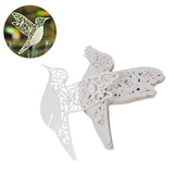 TD® Lot de 50 Pièces de Décoration de verre, table en forme d'oiseau/Inscription Carte Nom Place-Verre Ajouré Blanc Mariage Soirée