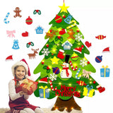 Arbre de Noël Feutre Arbre de Noël Lumières LED avec pendentifs de décoration de Noël Enfants DIY Nécessités quotidiennes de