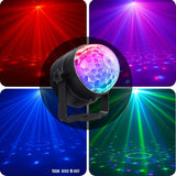 TD® Lampe disco discothèque lumière de scene de soirée éclairage mini projecteur spot rond télécommande multicouleurs anniversaires