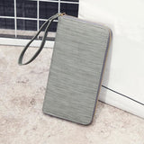 TD® Portefeuille Long et Gris pour Femme Couleur Unie  Solide Porte-monnaie Longue Anse Fermeture Éclair Zip Design Épuré Finitions