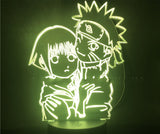TD® Filles 3d lampe Uzumaki Naruto et Hinata Hyuga couleur changeante veilleuse pour la maison &eacute;tude chambre d&eacute;cor USB