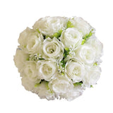 TD® bouquet artificielles 18 roses décoration intérieur extérieur mariage vitrine boutique roses blanches fête ambiance fleurs réali
