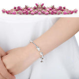 LSC® Mode coréenne créative bracelet en forme de rose bracelet à billes exquis bracelet ouvert cadeau de la Saint-Valentin